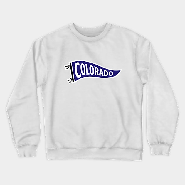 Colorado Pennant - White Crewneck Sweatshirt by KFig21